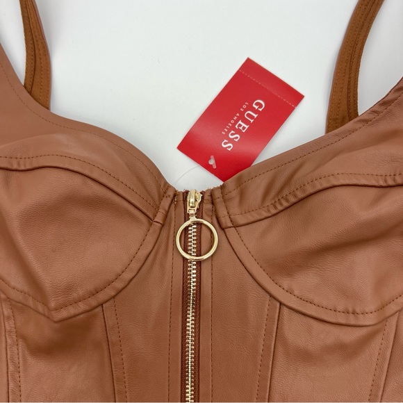 Guess Brown Faux Leather Bustier S NWT - Picture 4 of 9